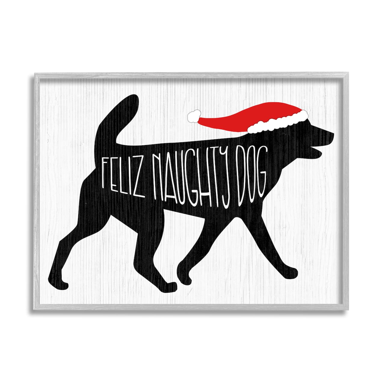 Stupell Industries Feliz Naughty Dog Funny Pet Framed Giclee Art